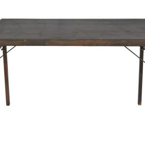 Rechteckiger Tisch aus dunklem Holzlaminat