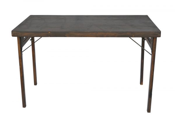Rechteckiger Tisch aus dunklem Holzlaminat