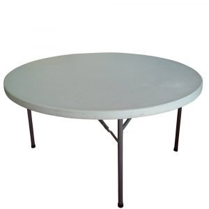 Runder Tisch aus weißem Polyethylen