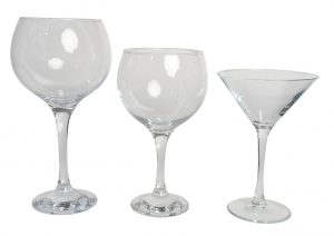 Cocktail glasses in different versions