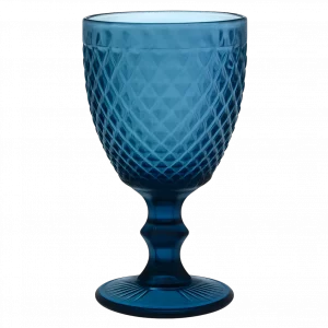 Barockglas mit Fuß | blau
